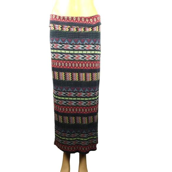 Coin 1804 Maxi Skirt Boho Festival Western Southwestern Print Side Slits Medium - Picture 1 of 8